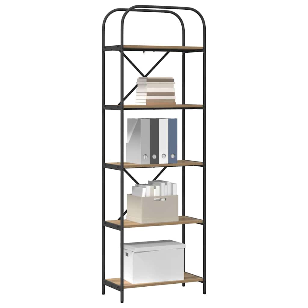 vidaXL Raft pentru cărți stejar artizanal 60 x 30 x 183 cm