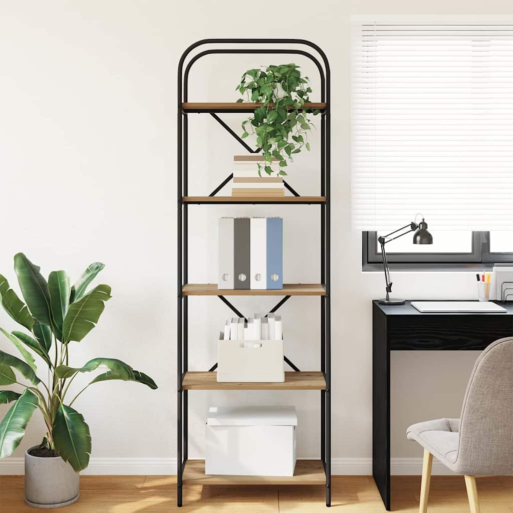 vidaXL Raft pentru cărți stejar artizanal 60 x 30 x 183 cm