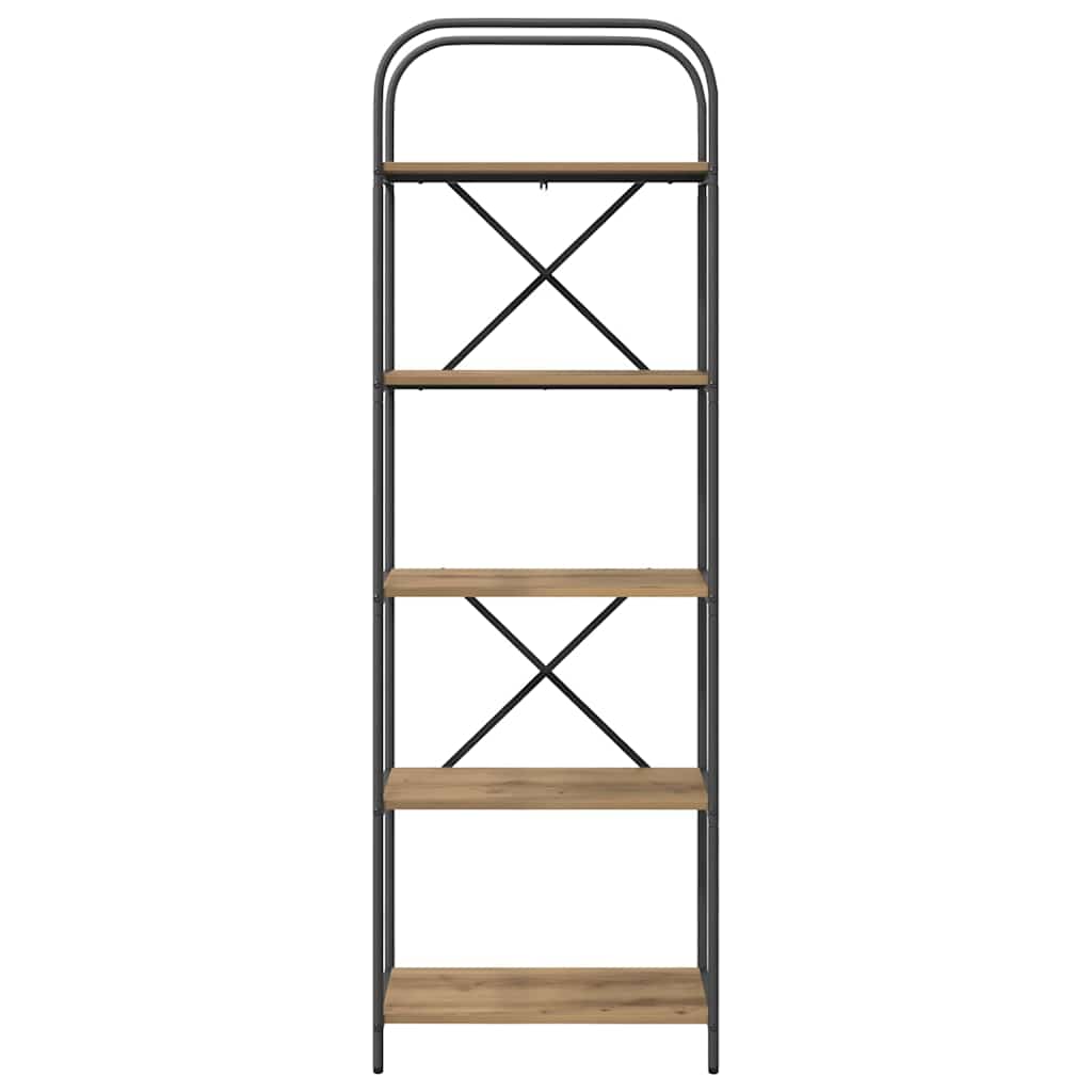 vidaXL Raft pentru cărți stejar artizanal 60 x 30 x 183 cm