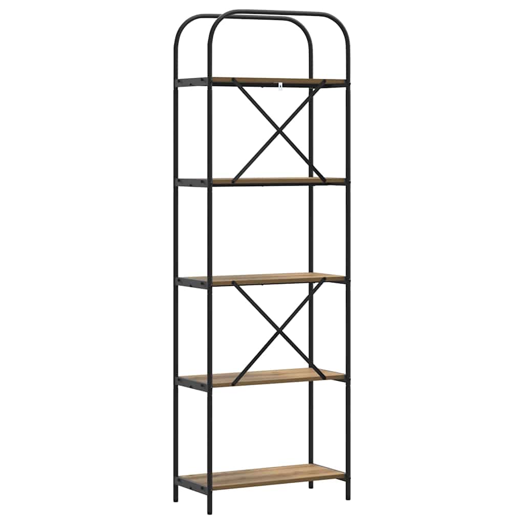 vidaXL Raft pentru cărți stejar artizanal 60 x 30 x 183 cm