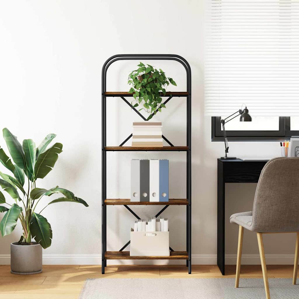 vidaXL Raft pentru cărți Stejar afumat 60 x 30 x 146 cm Lemn compozit