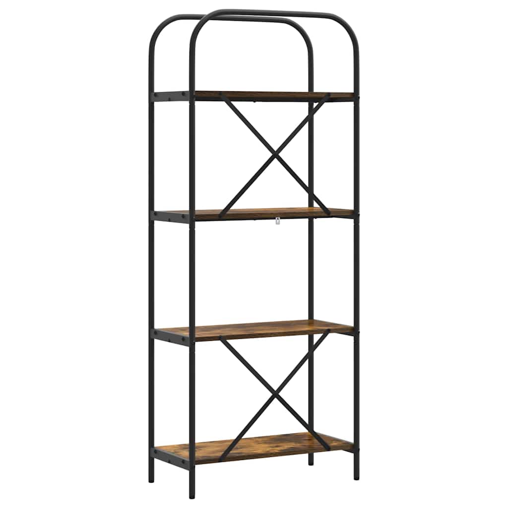 vidaXL Raft pentru cărți Stejar afumat 60 x 30 x 146 cm Lemn compozit