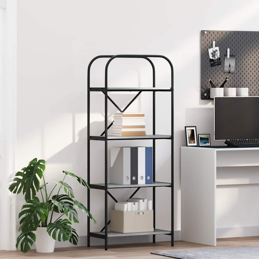 vidaXL Raft pentru cărți sonoma gri 60 x 30 x 146 cm Lemn compozit