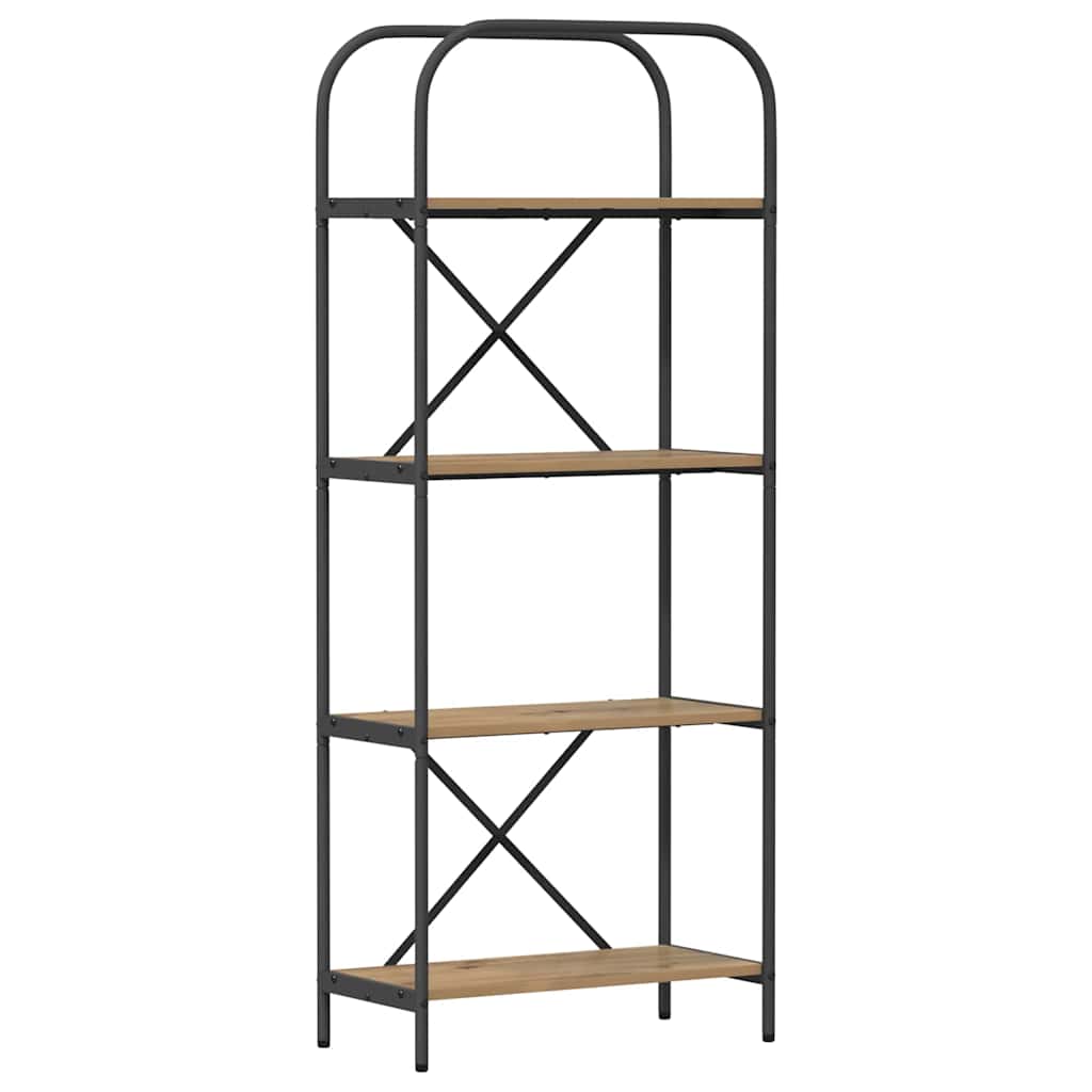 vidaXL Raft pentru cărți stejar artizanal 60 x 30 x 146 cm