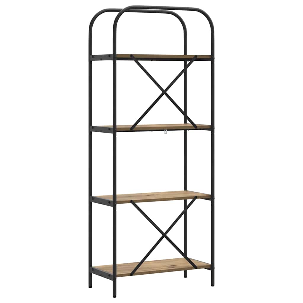 vidaXL Raft pentru cărți stejar artizanal 60 x 30 x 146 cm