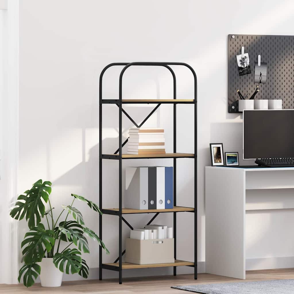 vidaXL Raft pentru cărți stejar artizanal 60 x 30 x 146 cm