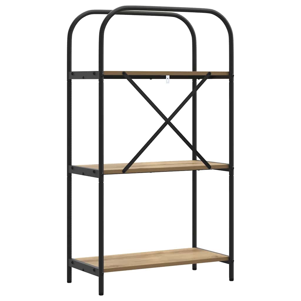 vidaXL Raft pentru cărți stejar artizanal 60 x 30 x 109 cm