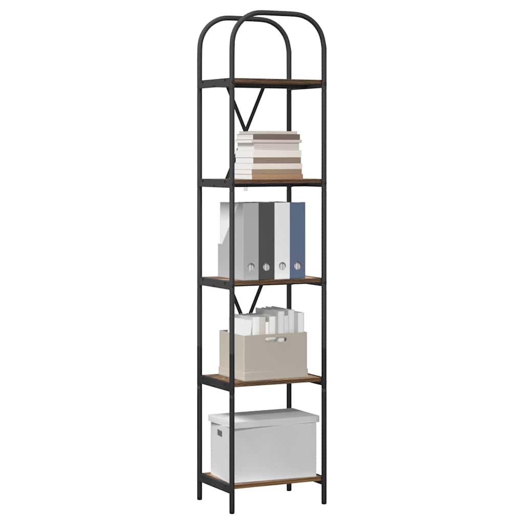 vidaXL Raft pentru cărți Stejar afumat 40 x 30 x 183 cm Lemn compozit