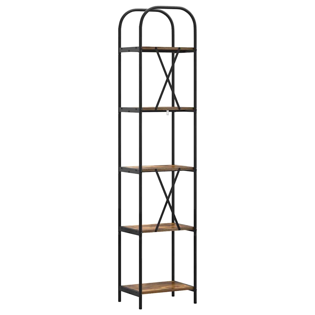 vidaXL Raft pentru cărți Stejar afumat 40 x 30 x 183 cm Lemn compozit