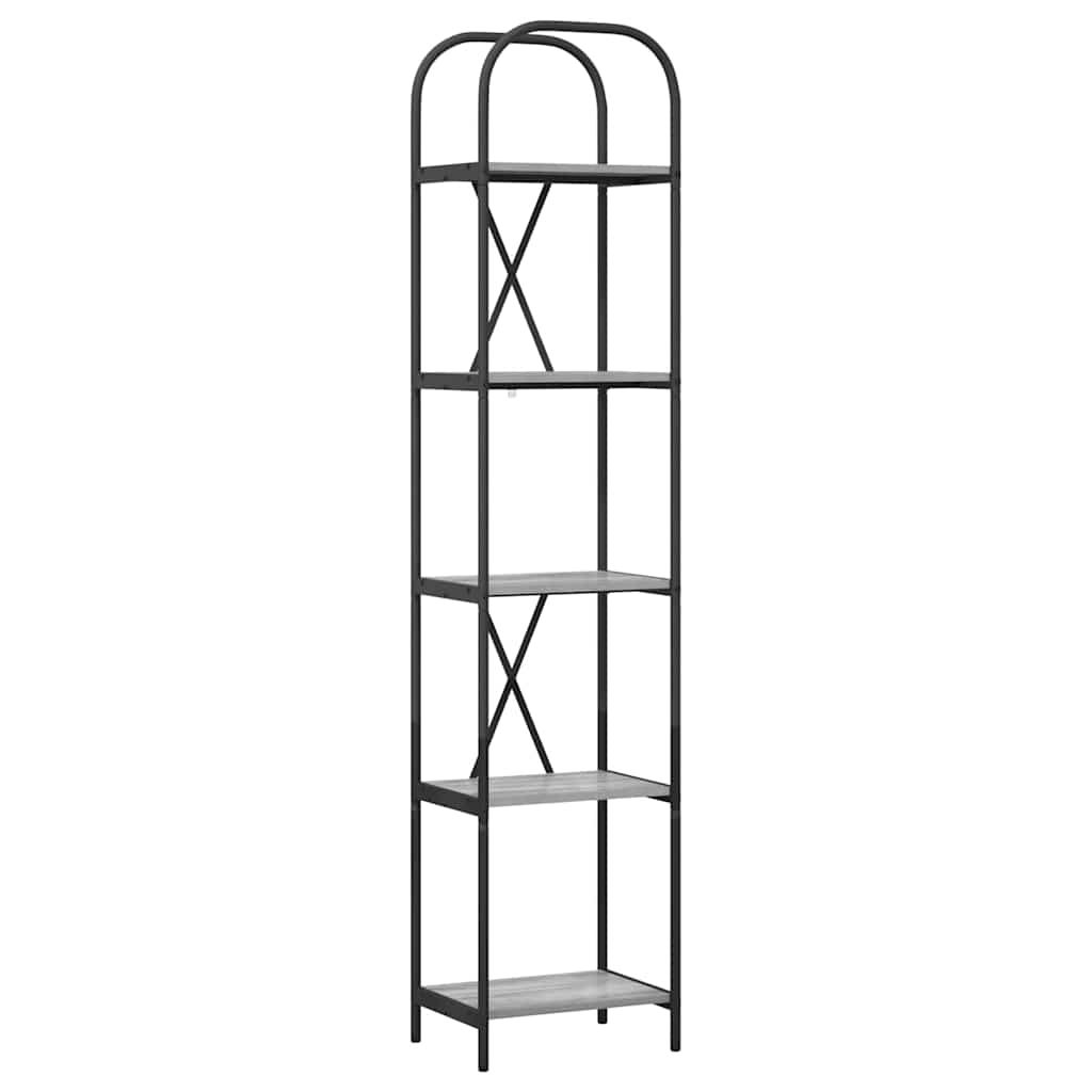 vidaXL Raft pentru cărți sonoma gri 40 x 30 x 183 cm Lemn compozit