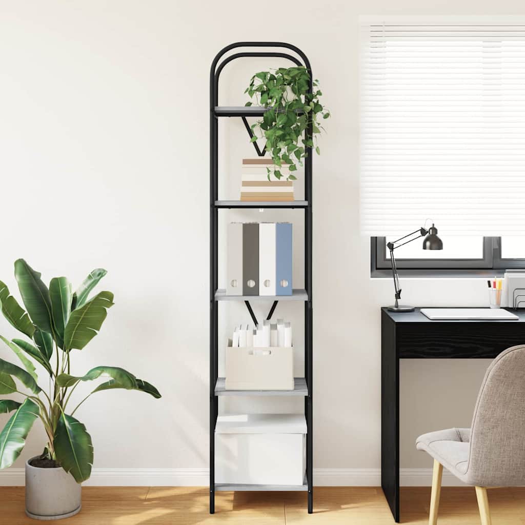 vidaXL Raft pentru cărți sonoma gri 40 x 30 x 183 cm Lemn compozit