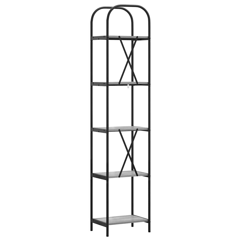 vidaXL Raft pentru cărți sonoma gri 40 x 30 x 183 cm Lemn compozit