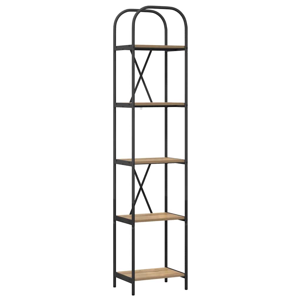 vidaXL Raft pentru cărți stejar artizanal 40 x 30 x 183 cm