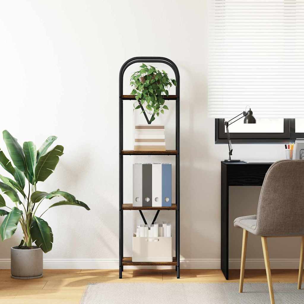 vidaXL Raft pentru cărți Stejar afumat 40 x 30 x 146 cm Lemn compozit