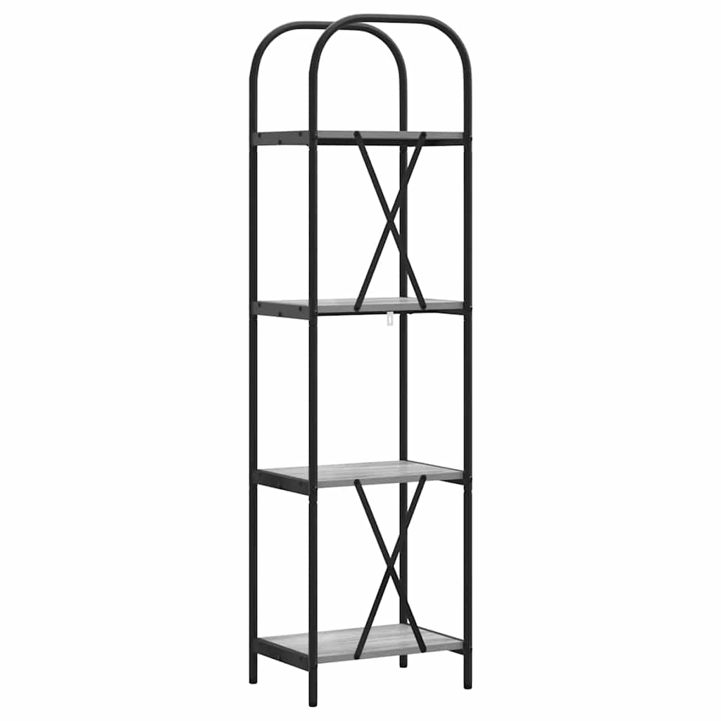 vidaXL Raft pentru cărți sonoma gri 40 x 30 x 146 cm Lemn compozit