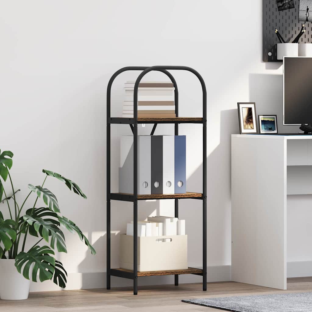 vidaXL Raft pentru cărți Stejar afumat 40 x 30 x 109 cm Lemn compozit