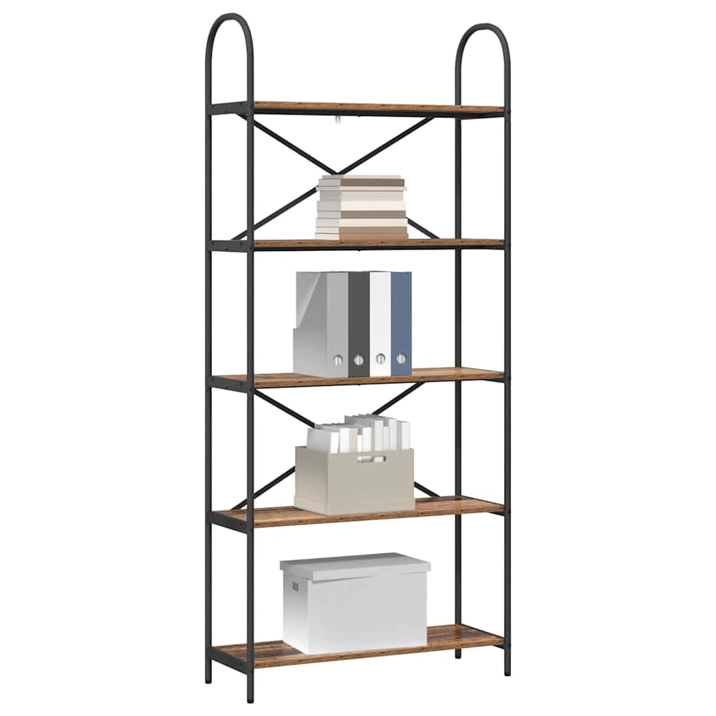 vidaXL Raft pentru cărți Lemn vechi 80 x 30 x 183 cm Lemn compozit