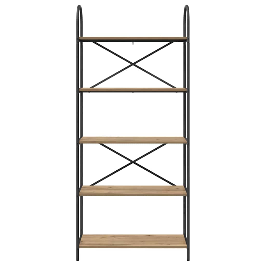 vidaXL Raft pentru cărți stejar artizanal 80 x 30 x 183 cm