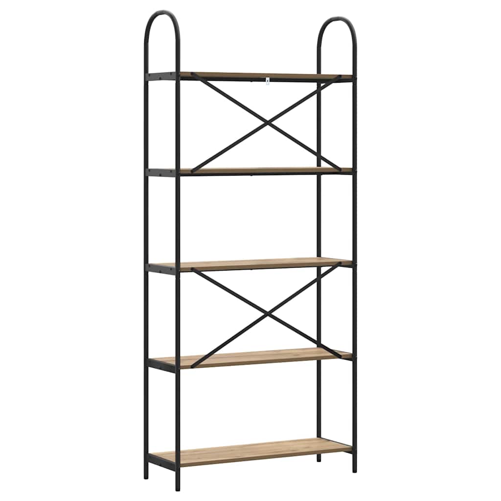 vidaXL Raft pentru cărți stejar artizanal 80 x 30 x 183 cm