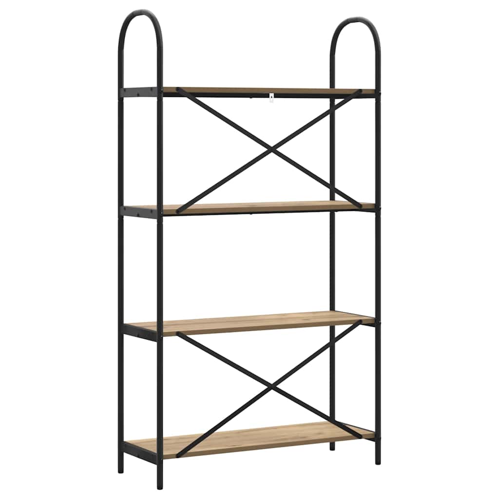 vidaXL Raft pentru cărți stejar artizanal 80 x 30 x 146 cm