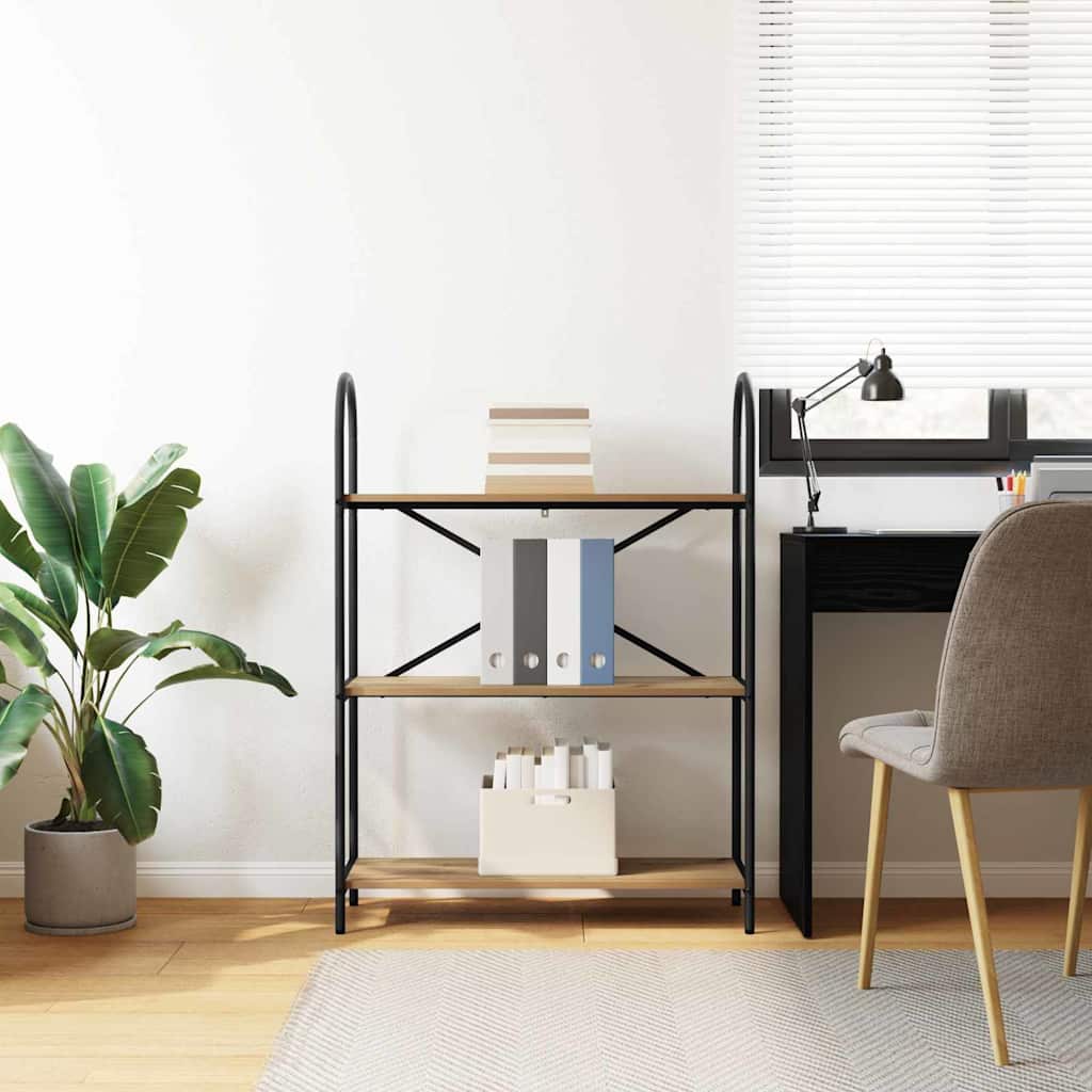 vidaXL Raft pentru cărți stejar artizanal 80 x 30 x 109 cm