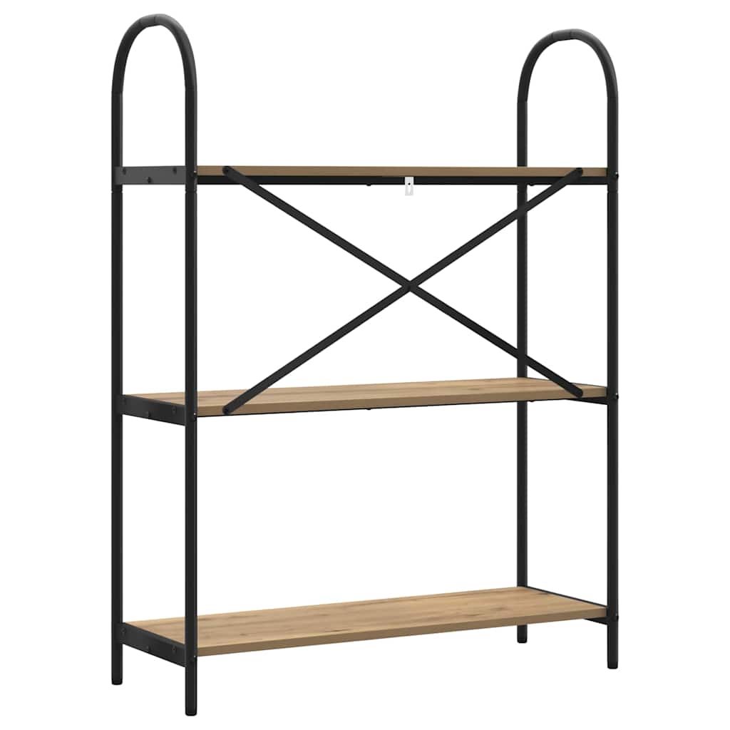 vidaXL Raft pentru cărți stejar artizanal 80 x 30 x 109 cm