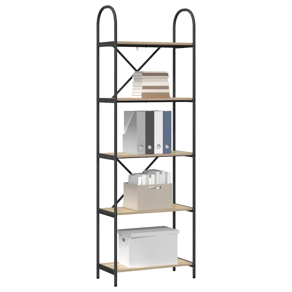 vidaXL Raft pentru cărți Stejar sonoma 60 x 30 x 183 cm Lemn compozit