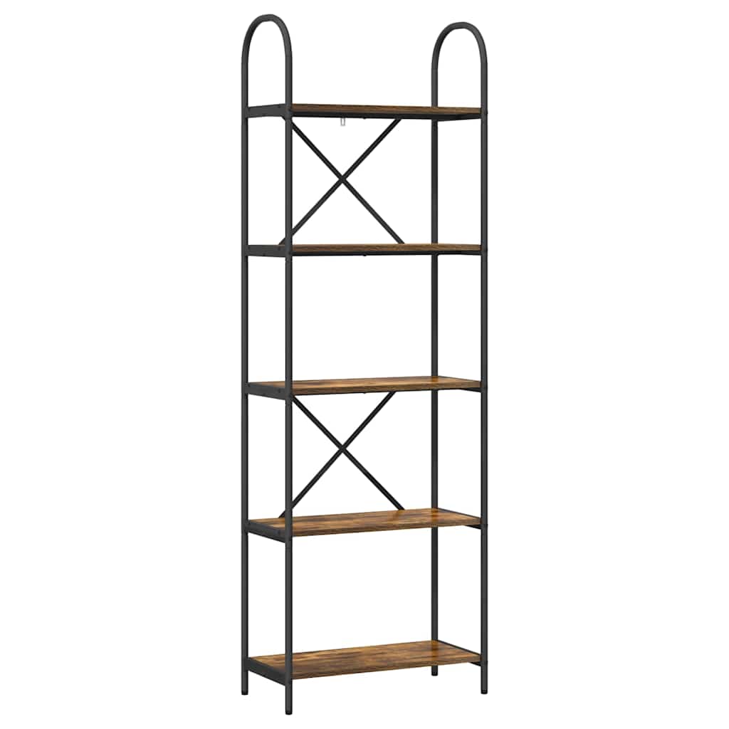 vidaXL Raft pentru cărți Stejar afumat 60 x 30 x 183 cm Lemn compozit