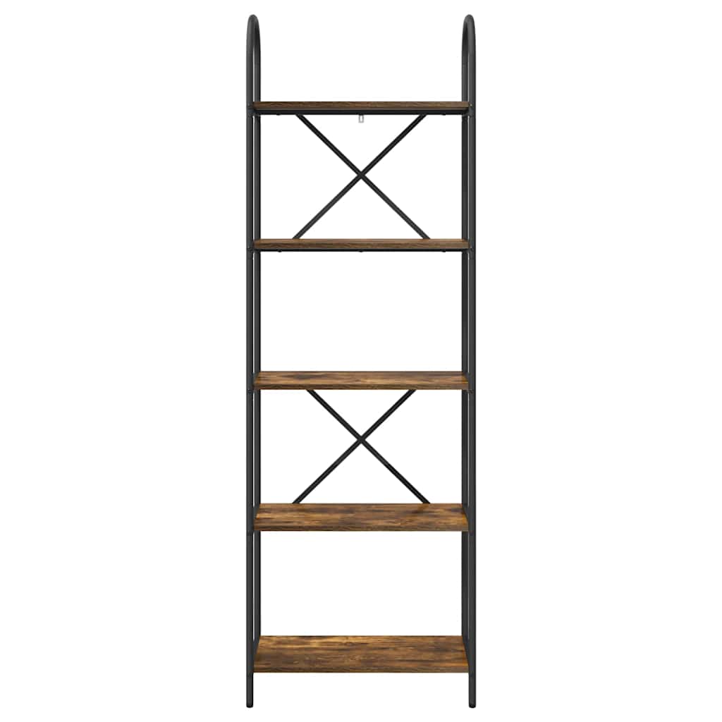 vidaXL Raft pentru cărți Stejar afumat 60 x 30 x 183 cm Lemn compozit