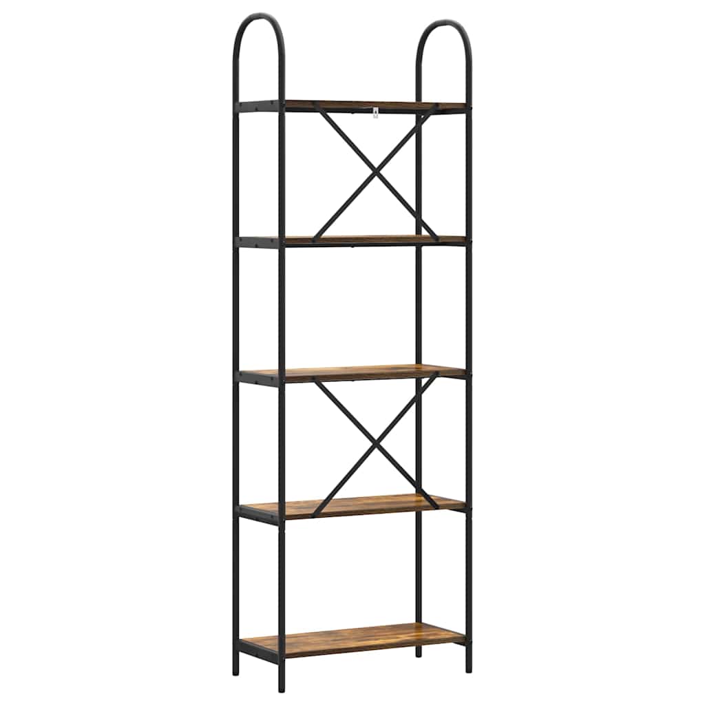 vidaXL Raft pentru cărți Stejar afumat 60 x 30 x 183 cm Lemn compozit