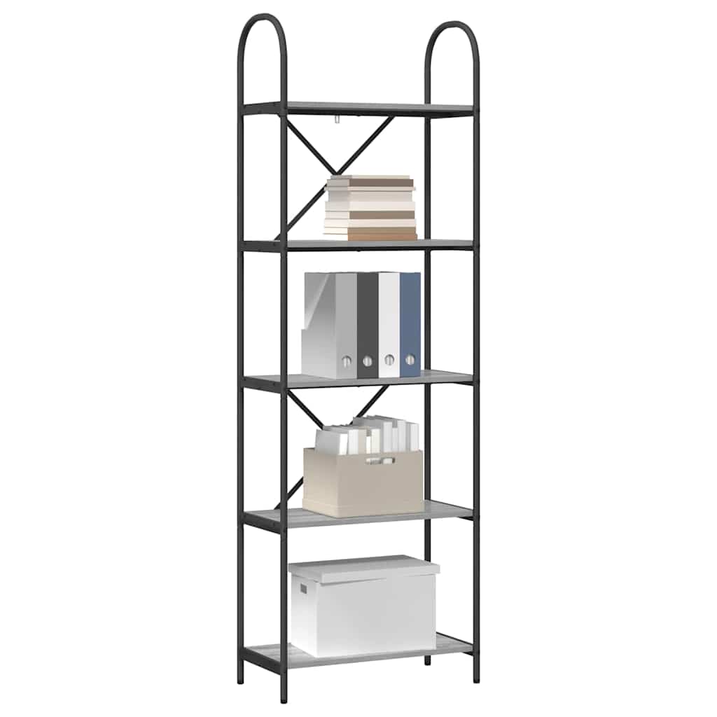 vidaXL Raft pentru cărți sonoma gri 60 x 30 x 183 cm Lemn compozit