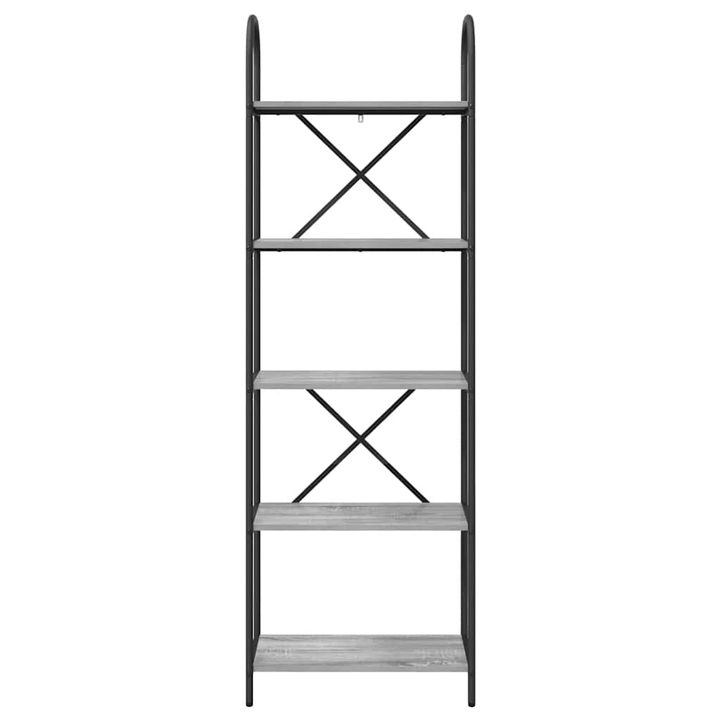 vidaXL Raft pentru cărți sonoma gri 60 x 30 x 183 cm Lemn compozit