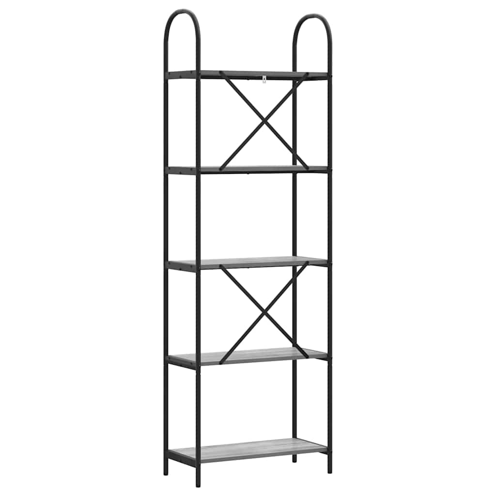 vidaXL Raft pentru cărți sonoma gri 60 x 30 x 183 cm Lemn compozit