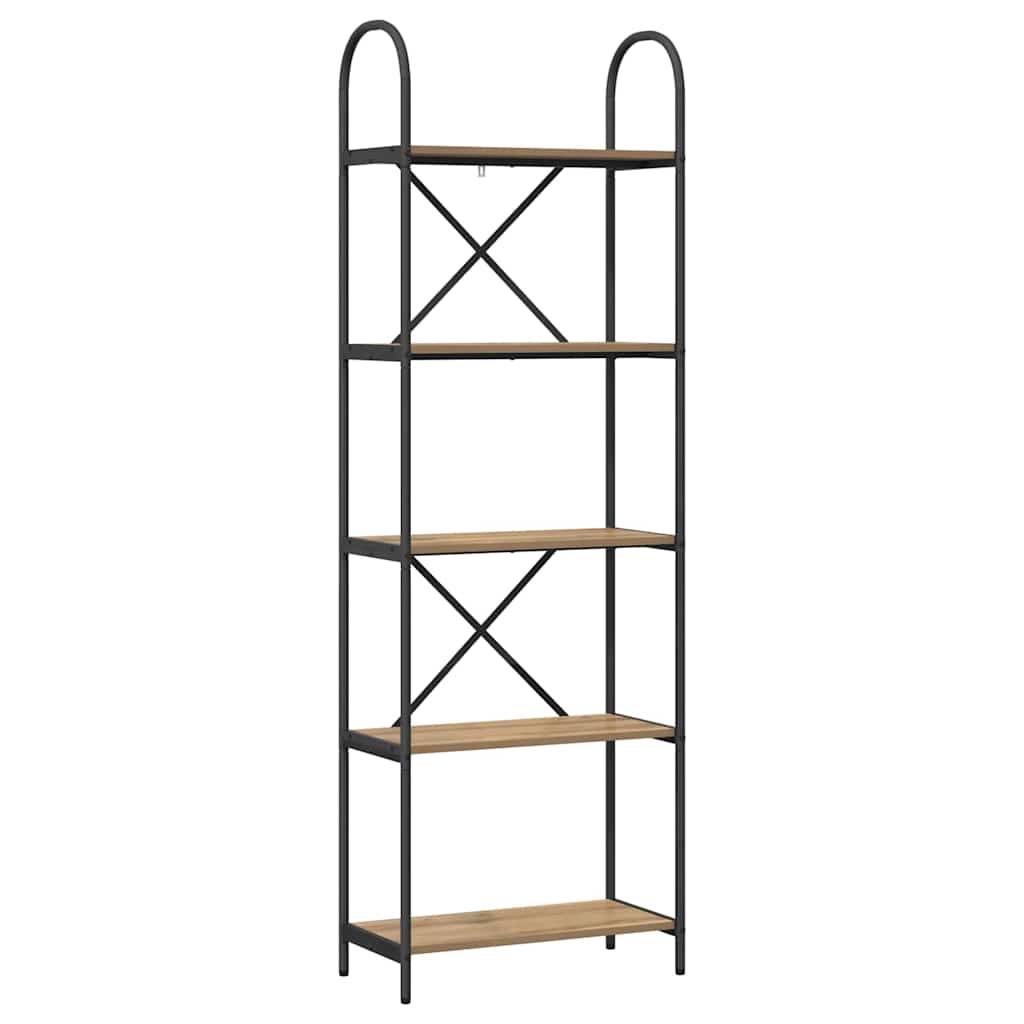 vidaXL Raft pentru cărți stejar artizanal 60 x 30 x 183 cm