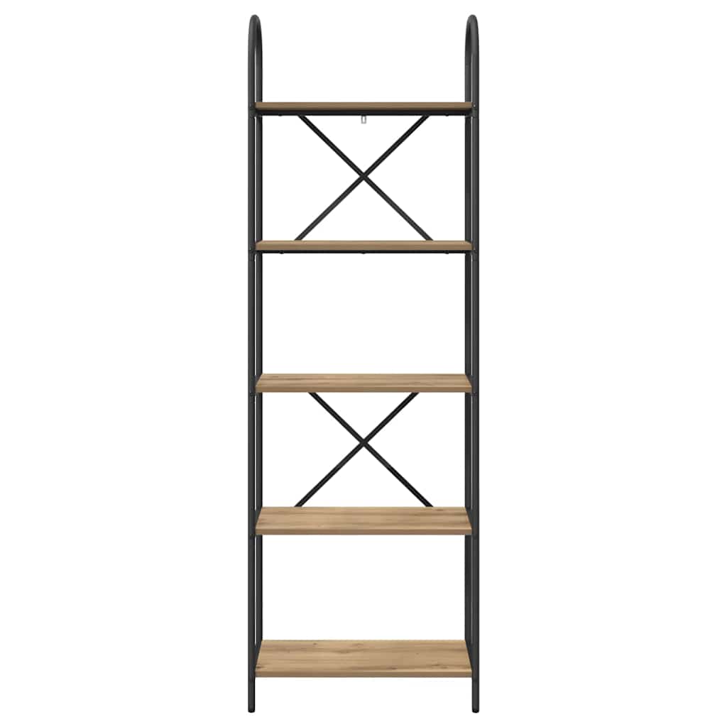 vidaXL Raft pentru cărți stejar artizanal 60 x 30 x 183 cm