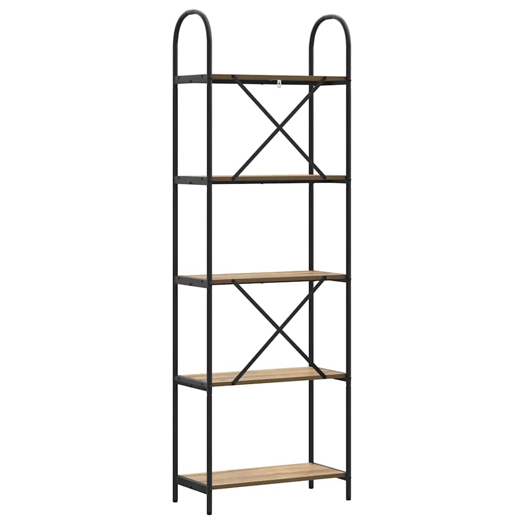 vidaXL Raft pentru cărți stejar artizanal 60 x 30 x 183 cm