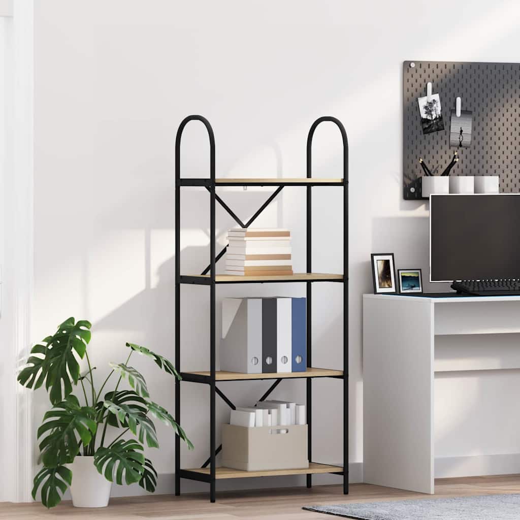 vidaXL Raft pentru cărți Stejar sonoma 60 x 30 x 146 cm Lemn compozit