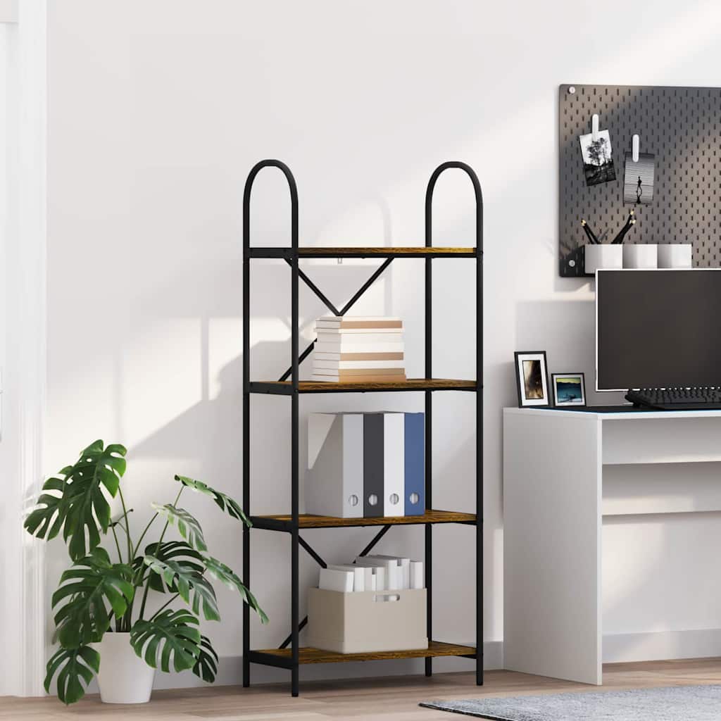 vidaXL Raft pentru cărți Stejar afumat 60 x 30 x 146 cm Lemn compozit