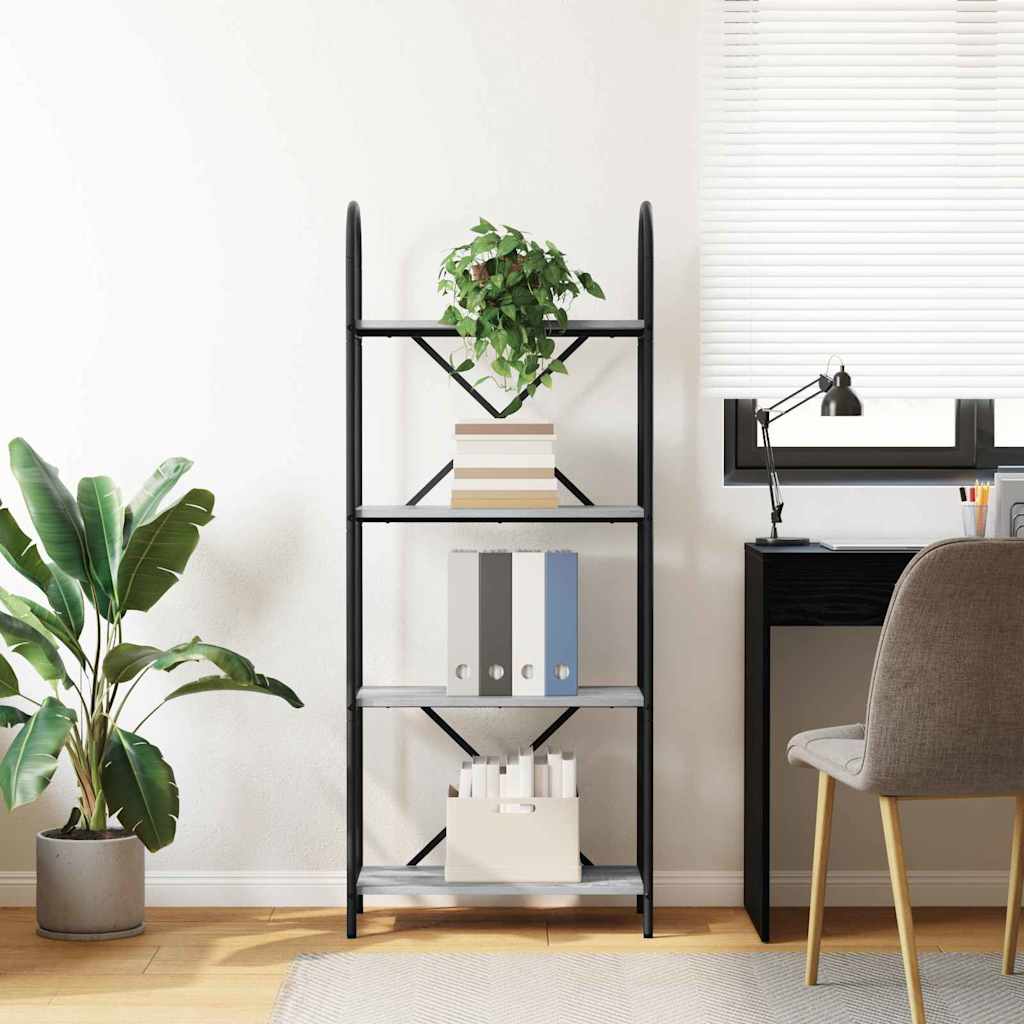 vidaXL Raft pentru cărți sonoma gri 60 x 30 x 146 cm Lemn compozit