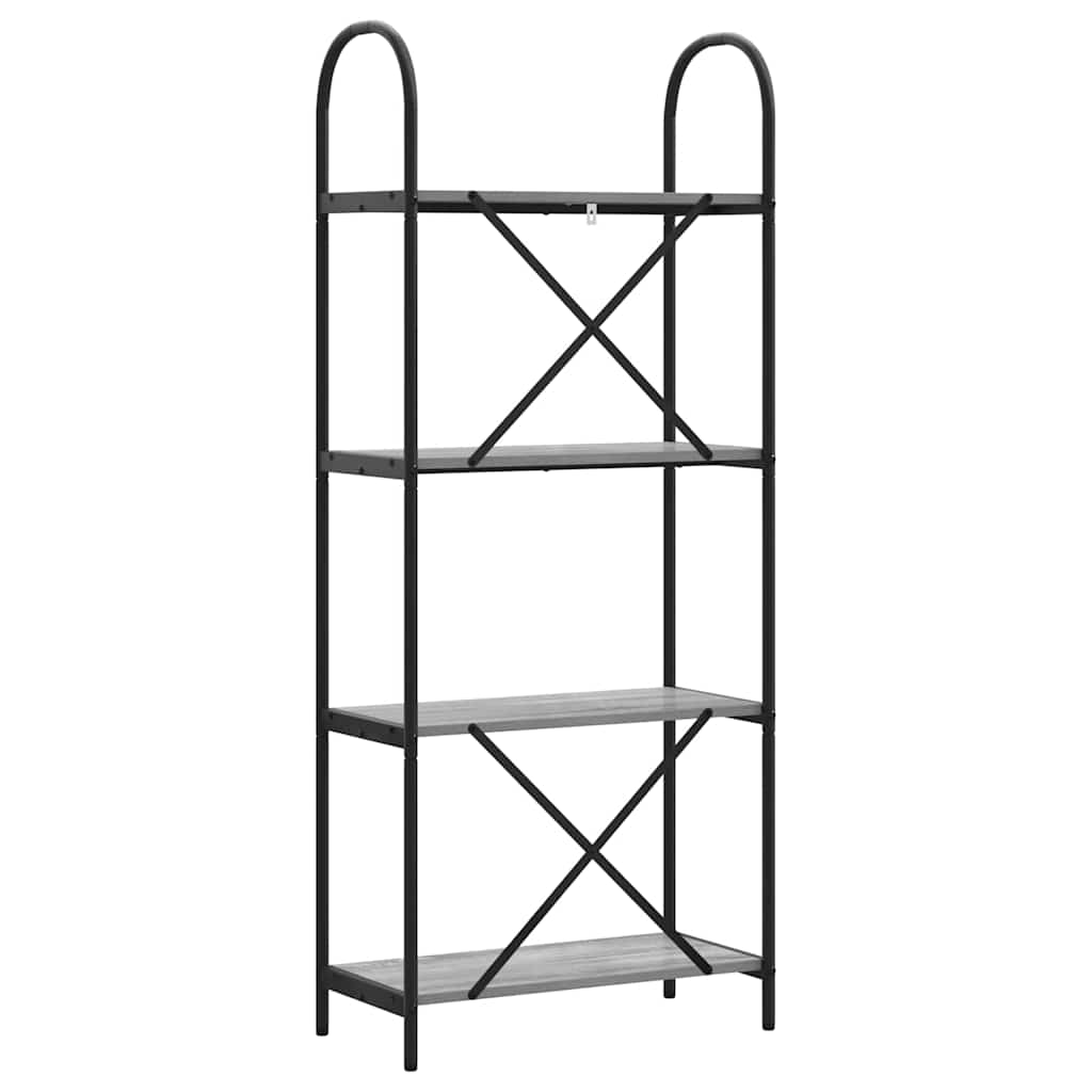 vidaXL Raft pentru cărți sonoma gri 60 x 30 x 146 cm Lemn compozit