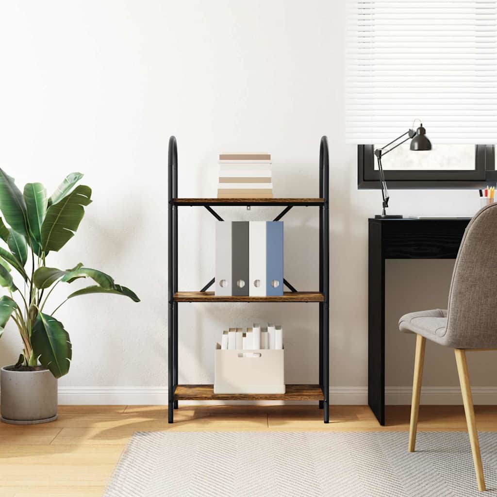 vidaXL Raft pentru cărți Stejar afumat 60 x 30 x 109 cm Lemn compozit