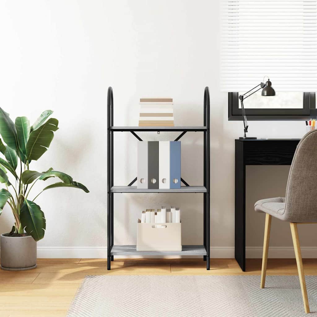 vidaXL Raft pentru cărți sonoma gri 60 x 30 x 109 cm Lemn compozit