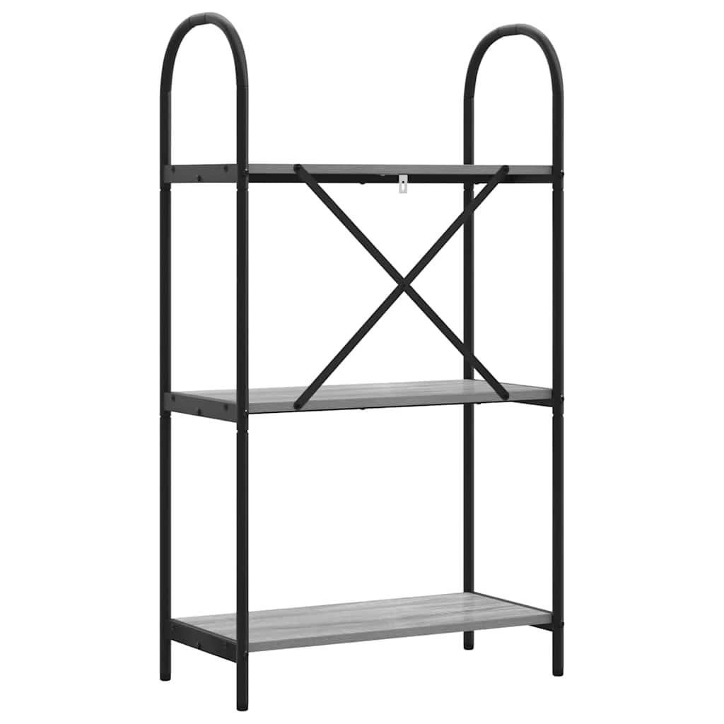 vidaXL Raft pentru cărți sonoma gri 60 x 30 x 109 cm Lemn compozit