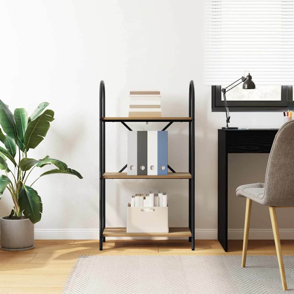 vidaXL Raft pentru cărți stejar artizanal 60 x 30 x 109 cm