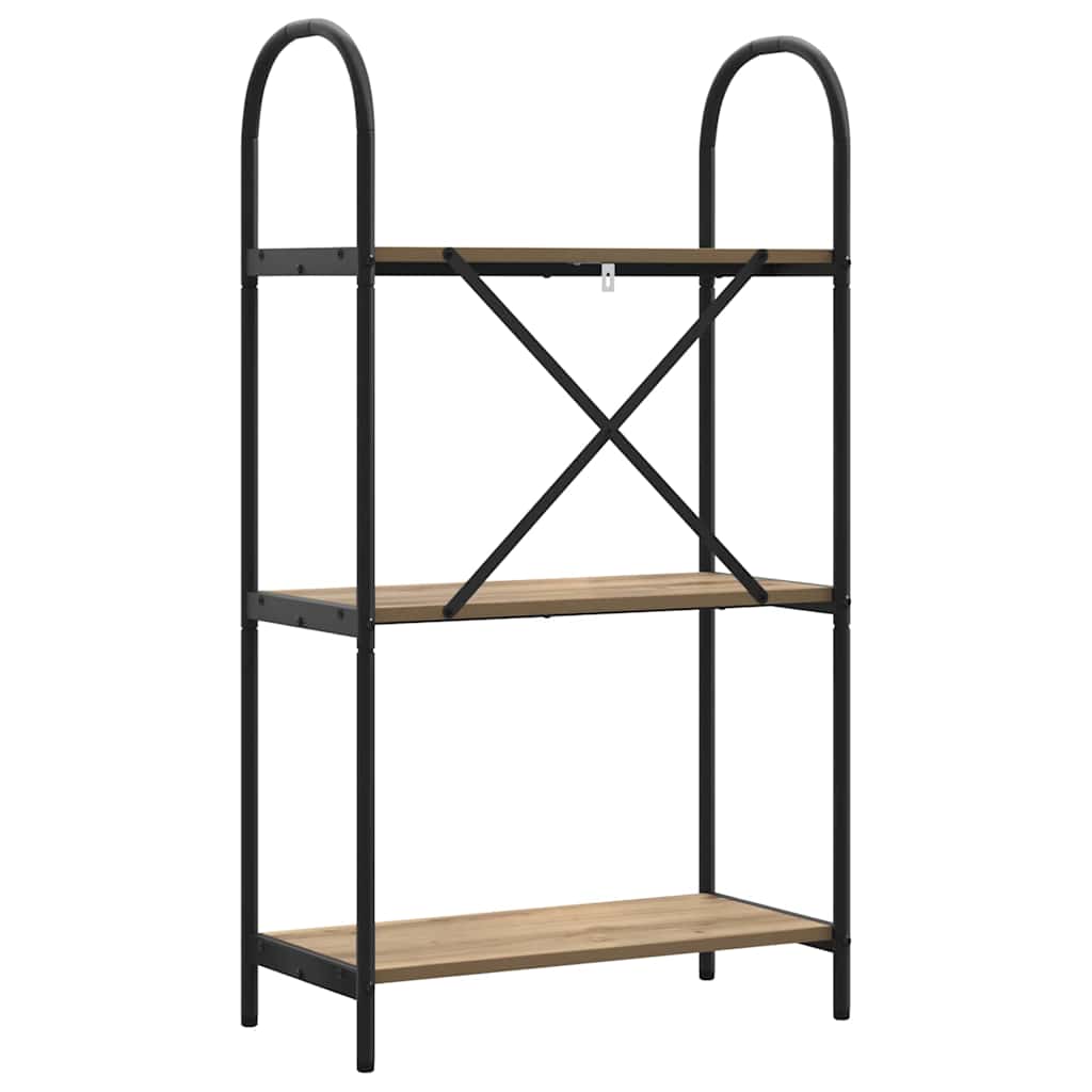 vidaXL Raft pentru cărți stejar artizanal 60 x 30 x 109 cm