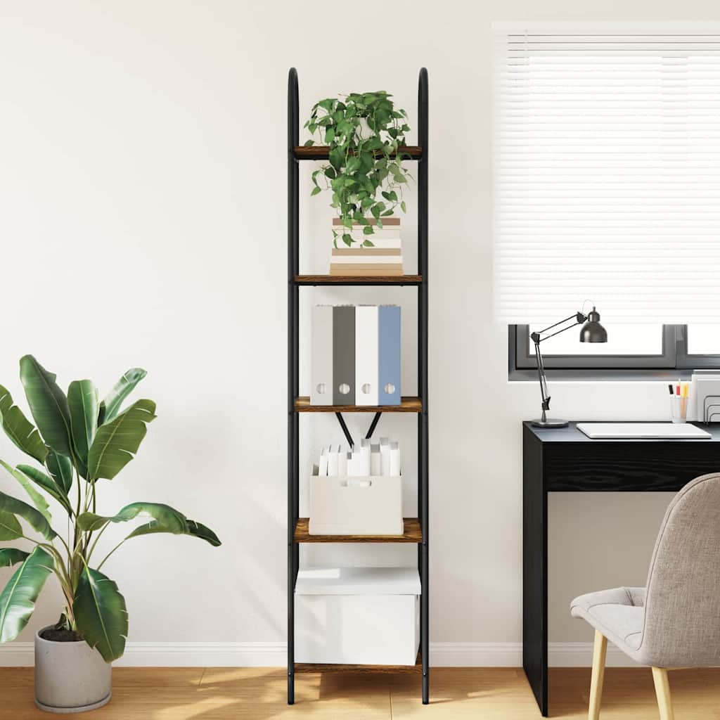 vidaXL Raft pentru cărți Stejar afumat 40 x 30 x 183 cm Lemn compozit