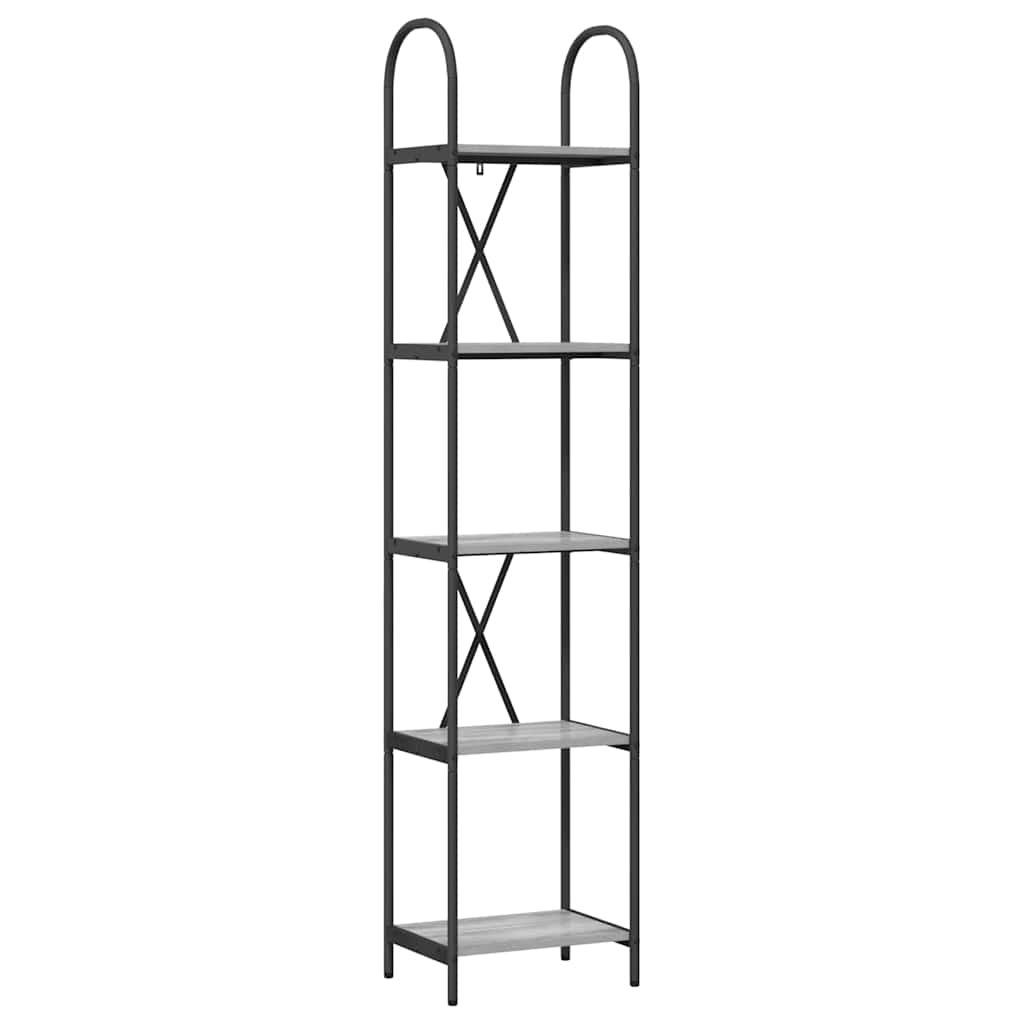 vidaXL Raft pentru cărți sonoma gri 40 x 30 x 183 cm Lemn compozit