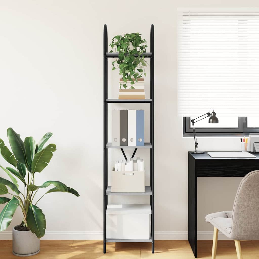 vidaXL Raft pentru cărți sonoma gri 40 x 30 x 183 cm Lemn compozit