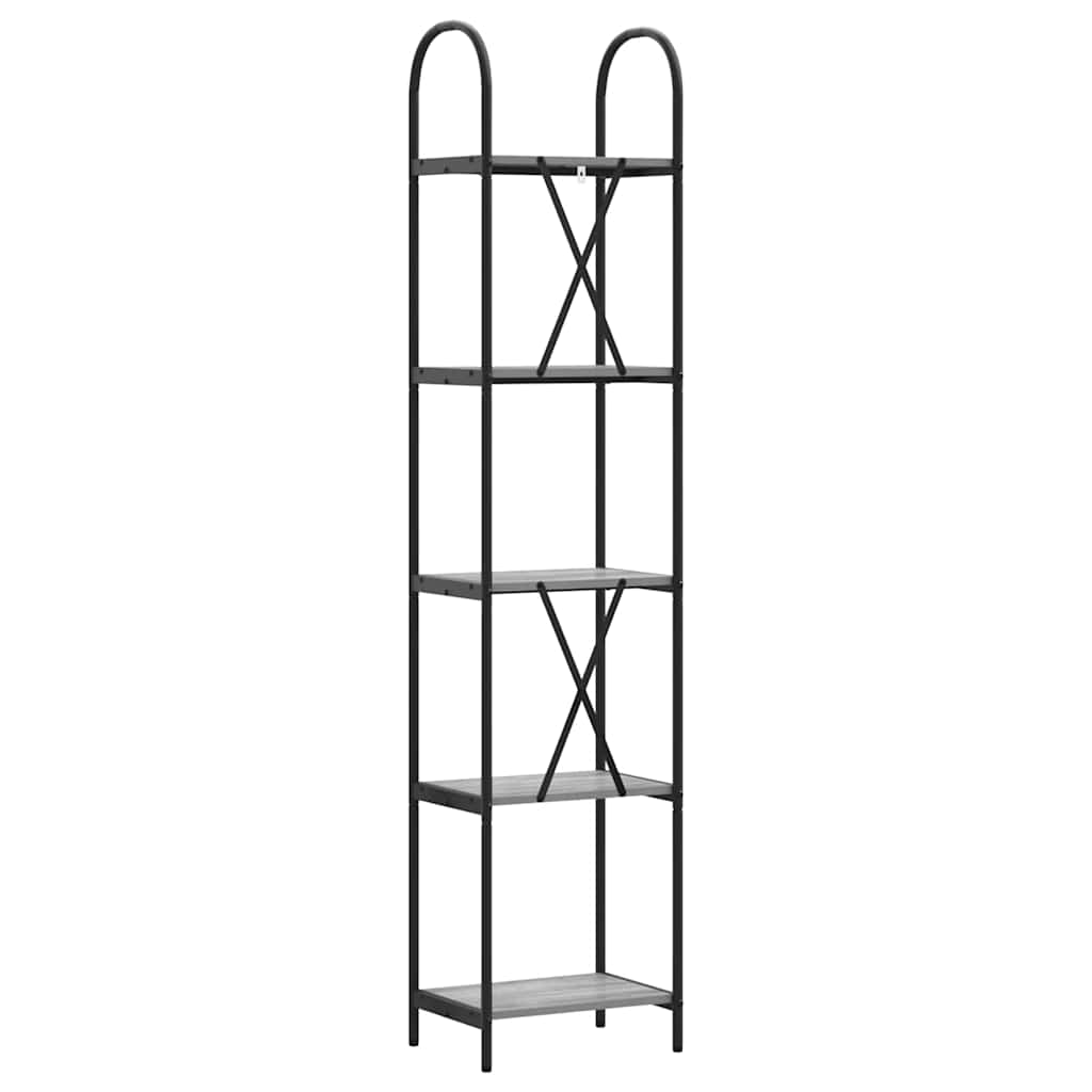 vidaXL Raft pentru cărți sonoma gri 40 x 30 x 183 cm Lemn compozit