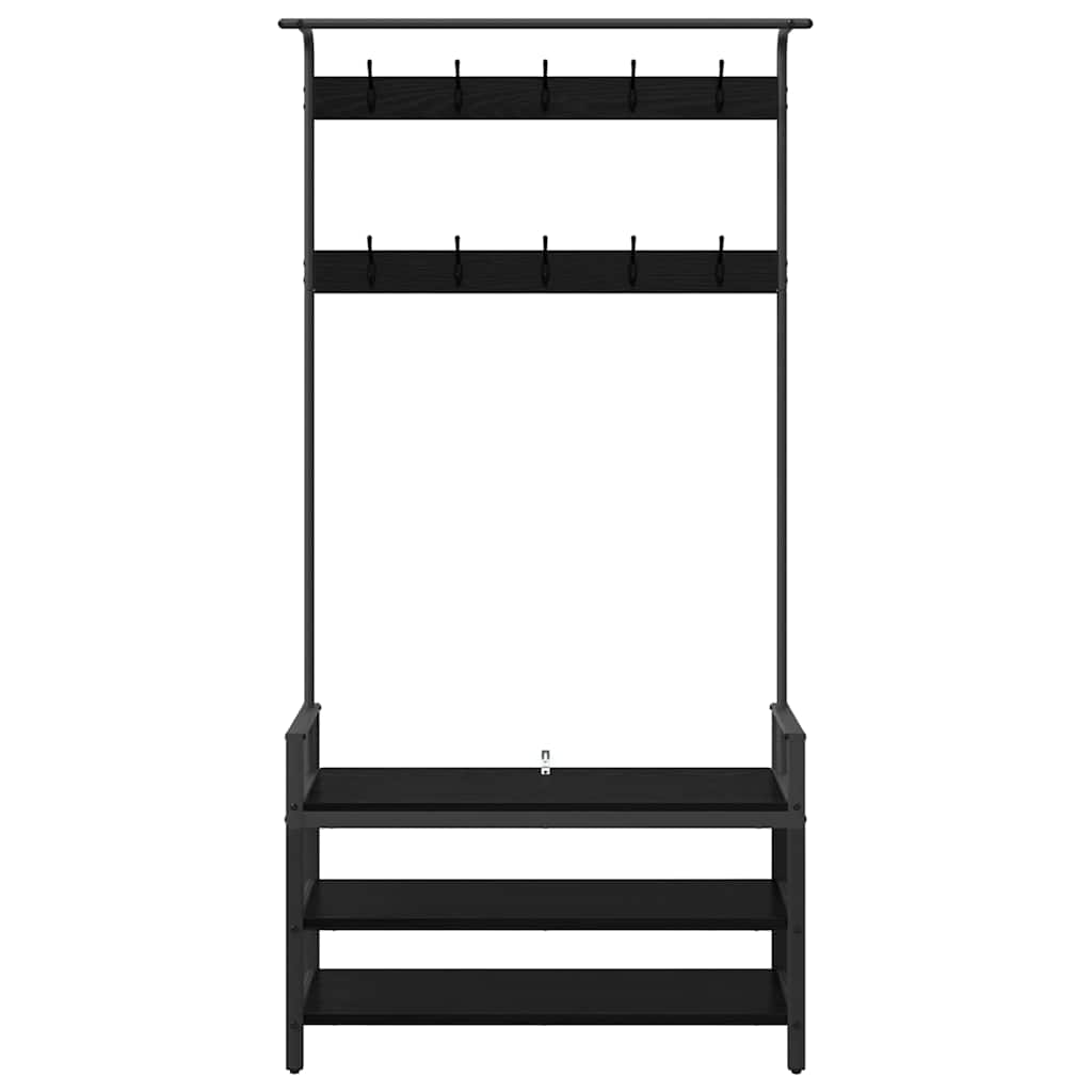 vidaXL Răcător de paltoane Stejar negru 95 x 34 x 184 cm Lemn compozit